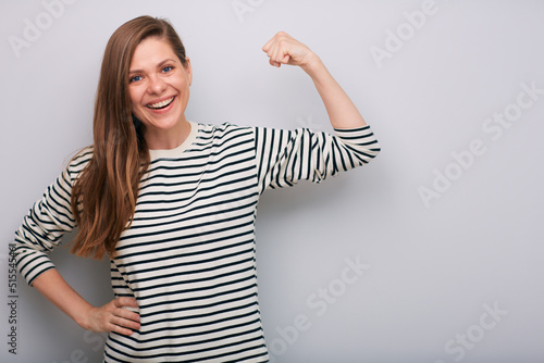 Smiling woman isolated portrait