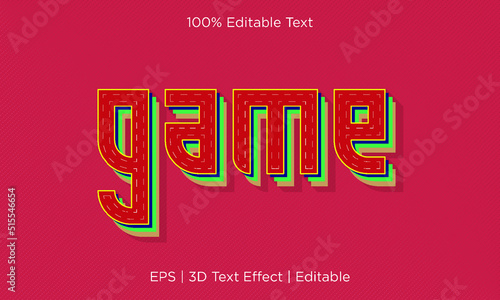 Game 3D Unique Vector Text Effect