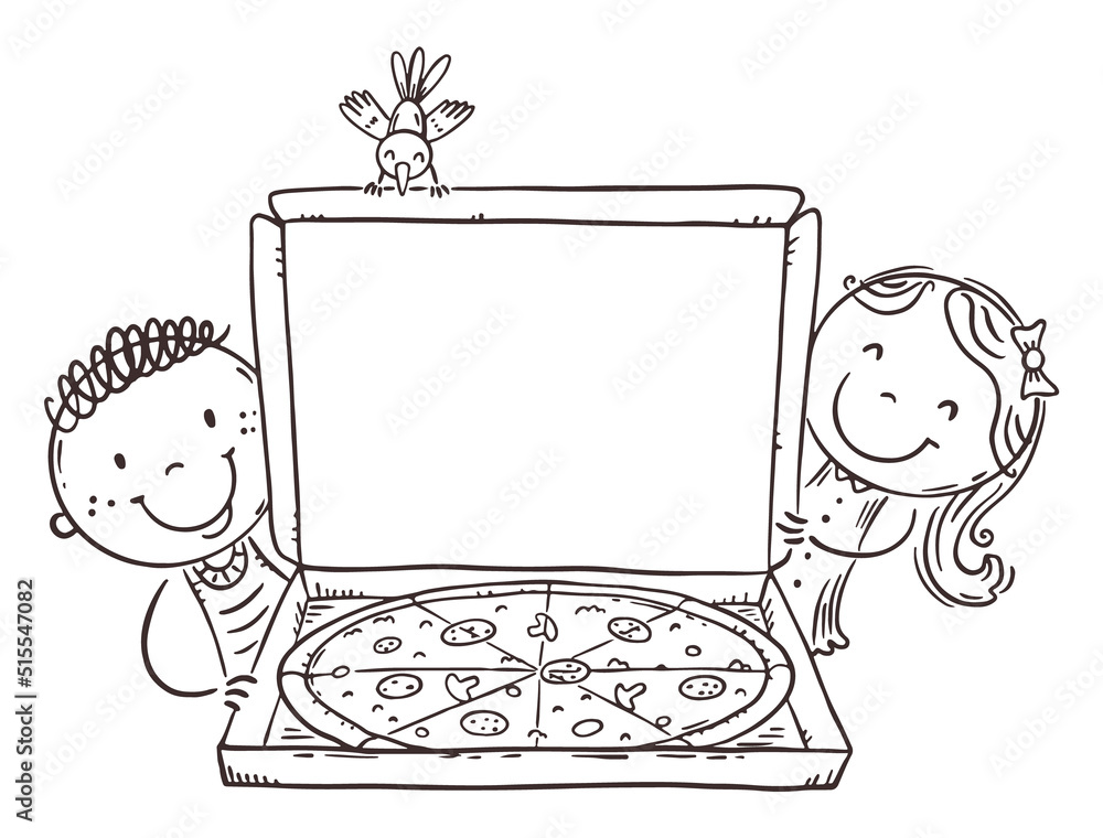 Kids Drawing Pizza Photos, Images and Pictures