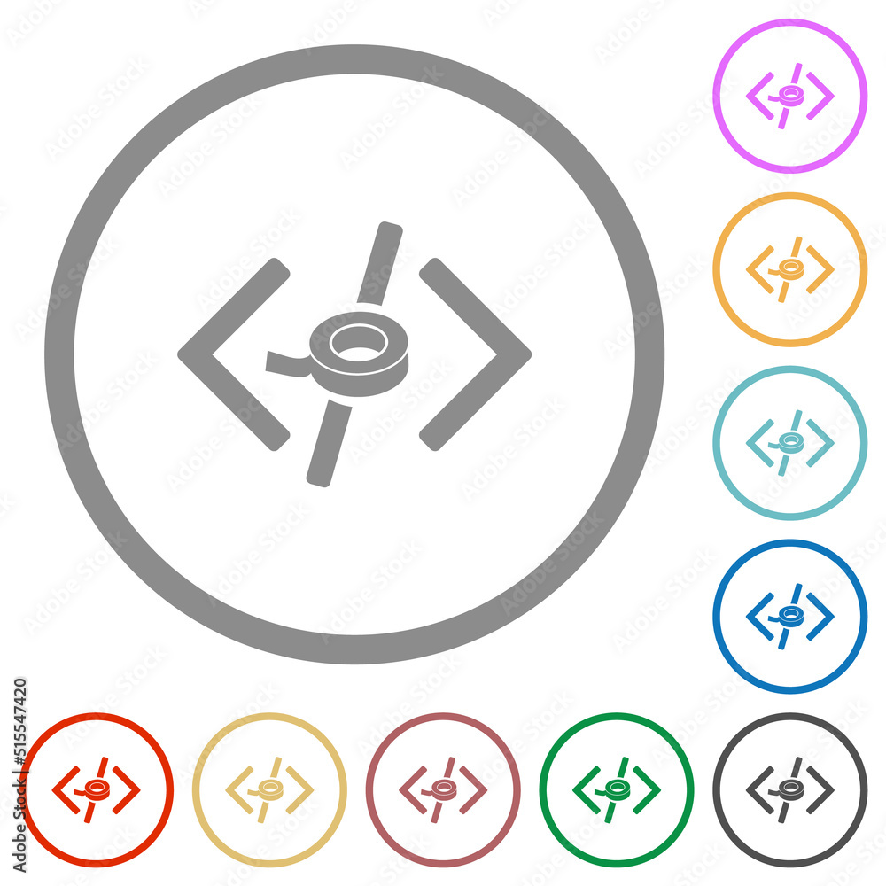 Software patch flat icons with outlines Software patch flat icons with outlines
