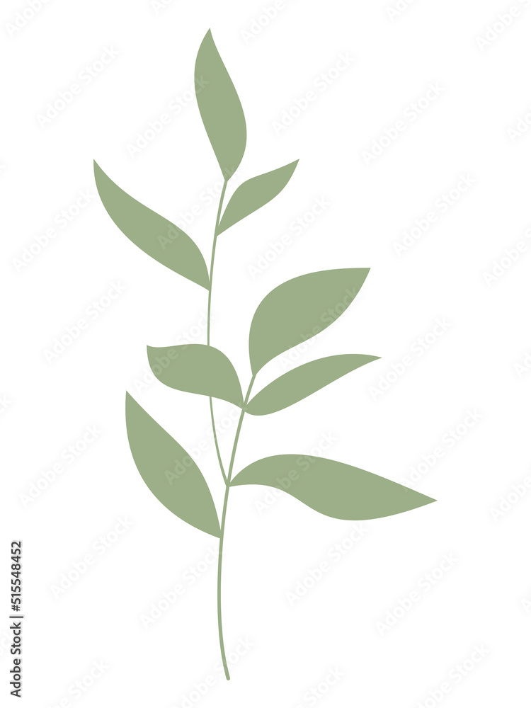Vector hand drawn green branch sketch. Flat green leaves icon isolated. Floral design for print, background, banner, card. Ecology symbol, environment concept, eco sign, hipster logo. Vector hand drawn green branch sketch. Flat green leaves icon isolated. Floral design for print, background, banner, card. Ecology symbol, environment concept, eco sign, hipster logo.