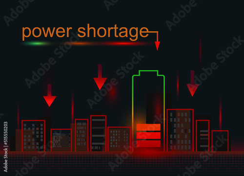 Energy and electricity shortage, Gas crunch concept illustration. 