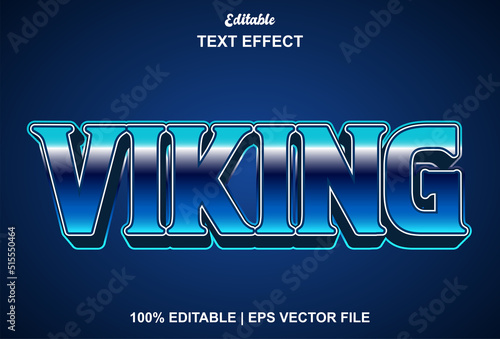 viking text effect with blue color for logo, promotion, brand and more.