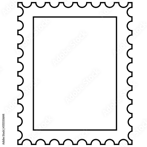 postage stamp icon on white background. curly frame sign. flat style.
