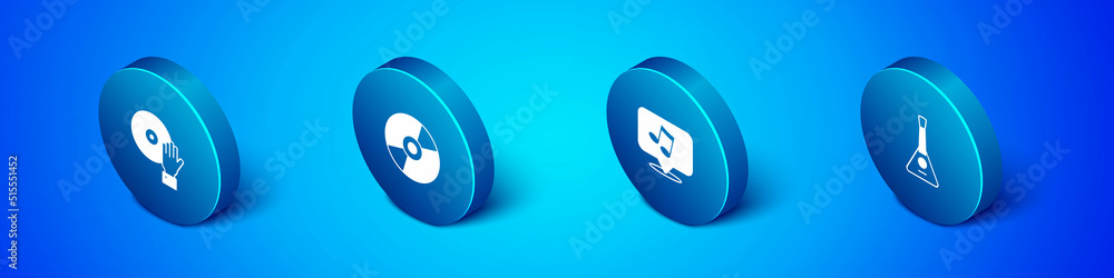 Set Isometric DJ playing music, Music note, tone, Balalaika and Vinyl disk icon. Vector Set Isometric DJ playing music, Music note, tone, Balalaika and Vinyl disk icon. Vector