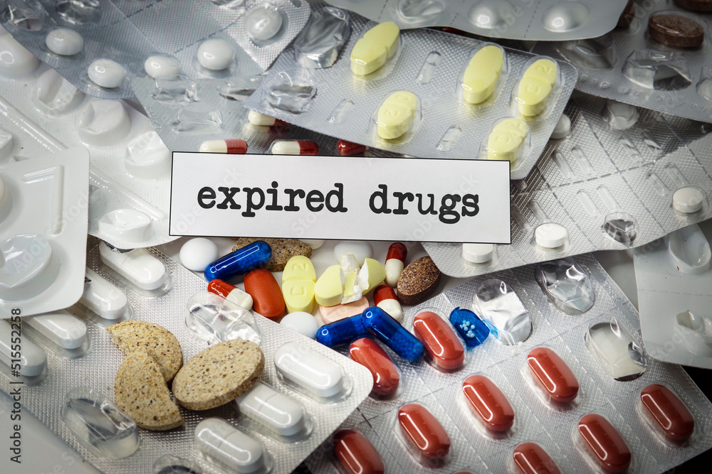 expired drug packs with labels Stock Photo Adobe Stock