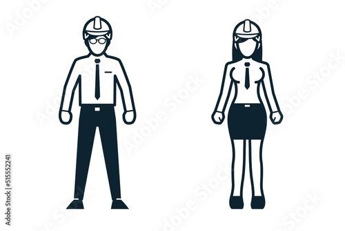 Engineer, Uniform and People icons