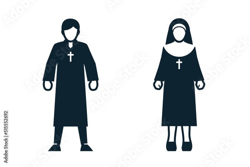 Priest, Nun, Uniform and People icons photo