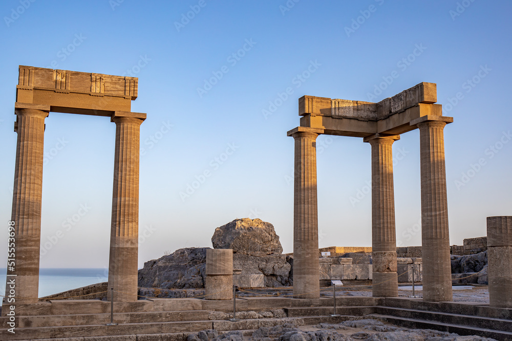 Lindos Acropolis in Lindos village, Rhodos Lindos Acropolis in Lindos village, Rhodos