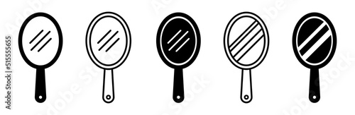 Mirror set icon. Handle mirror icon, vector illustration