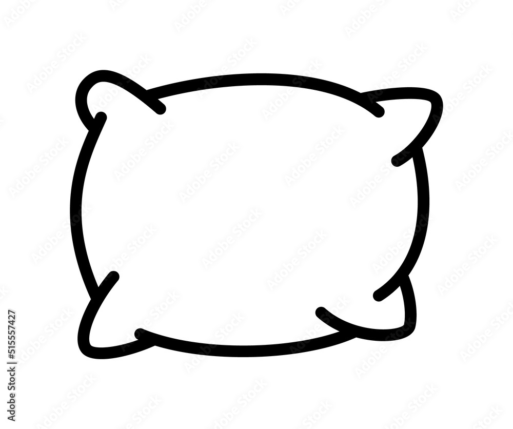 Pillow flat line icon. Outline sign mascara for mobile concept and web design, store Pillow flat line icon. Outline sign mascara for mobile concept and web design, store