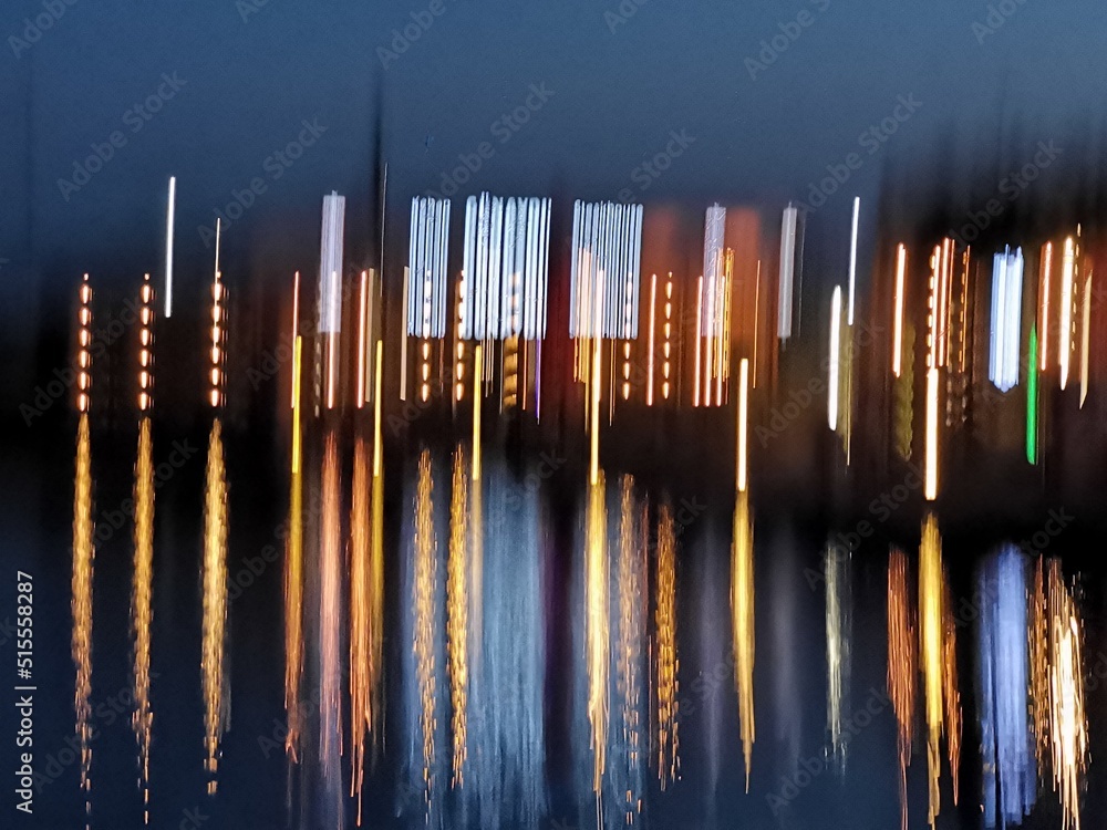 colourful harbor lights with ripples from water reflection pattern and design colourful harbor lights with ripples from water reflection pattern and design