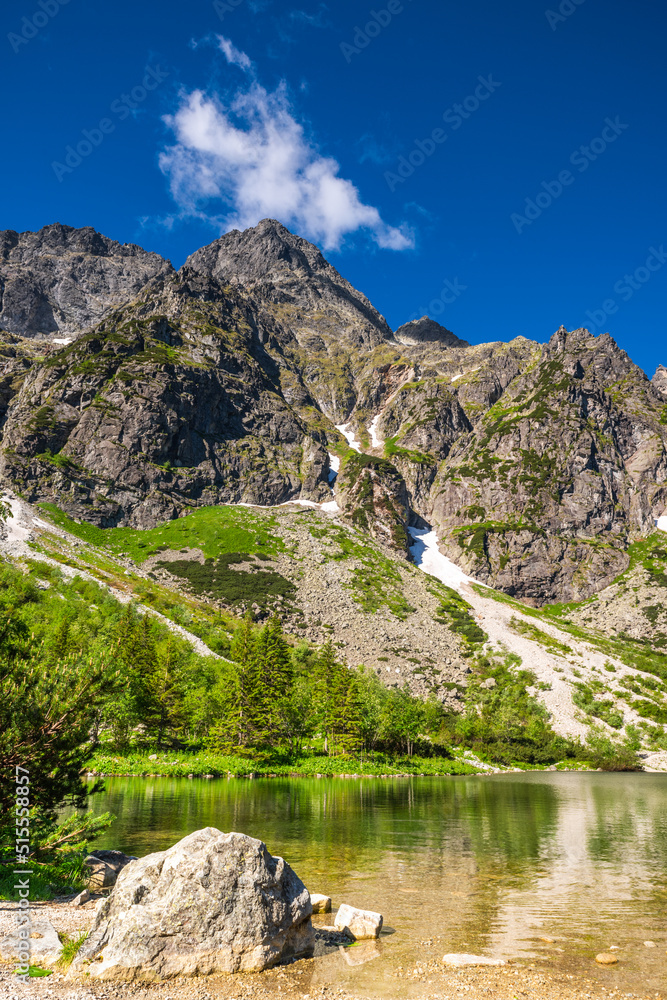 Morskie Oko or Sea Eye Lake in Tatra Mountains, near Zakopane in Poland