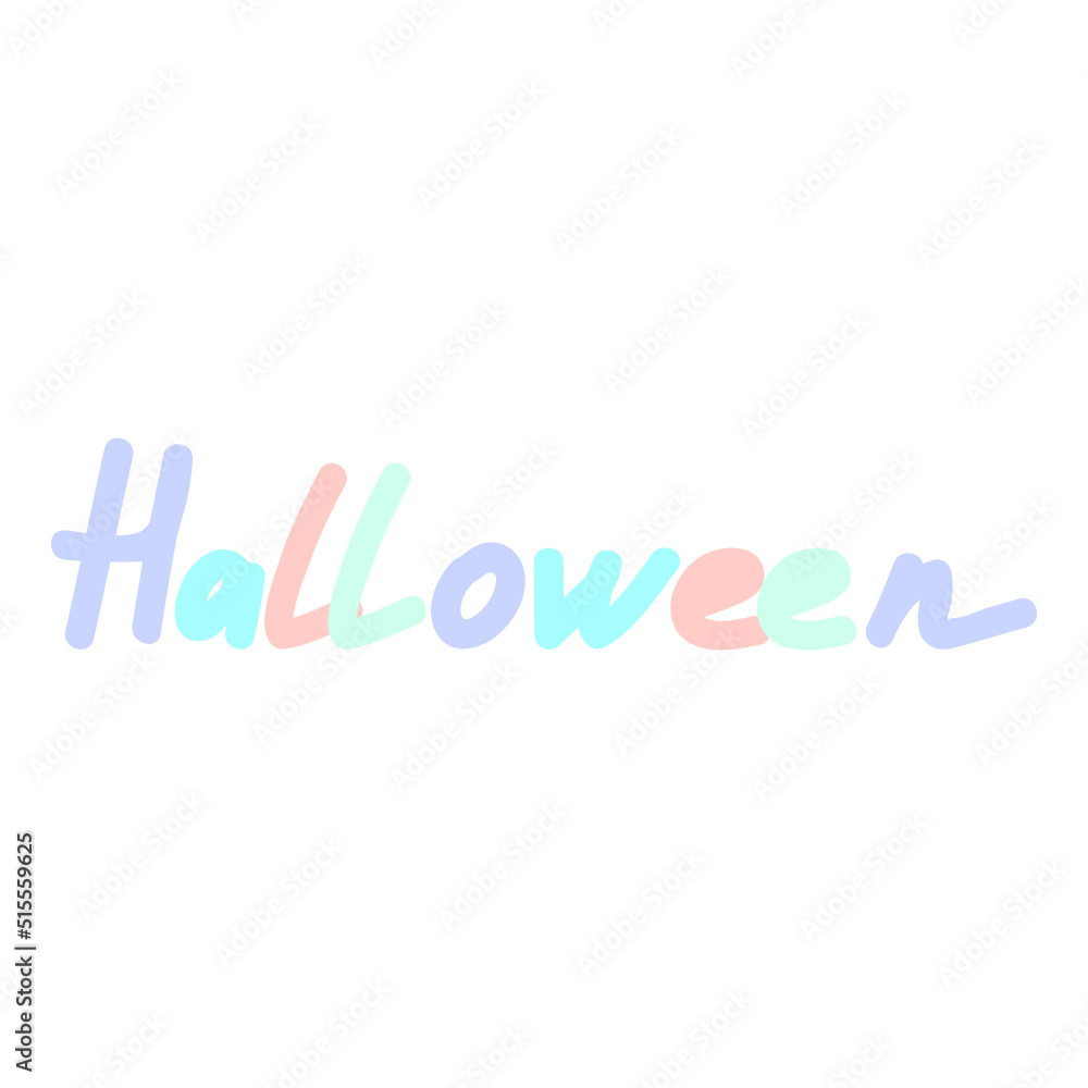 Halloween text, halloween hand written text, sticker