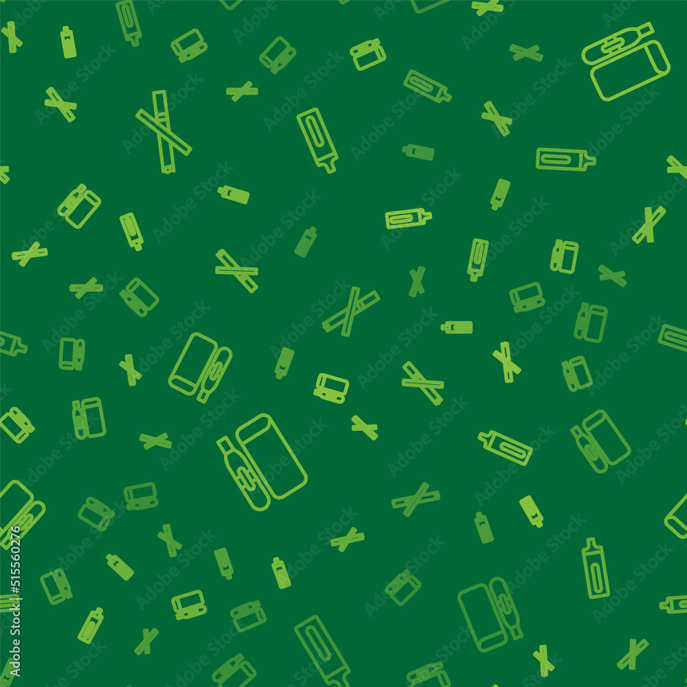 Set line No smoking, Electronic cigarette and on seamless pattern. Vector Set line No smoking, Electronic cigarette and on seamless pattern. Vector
