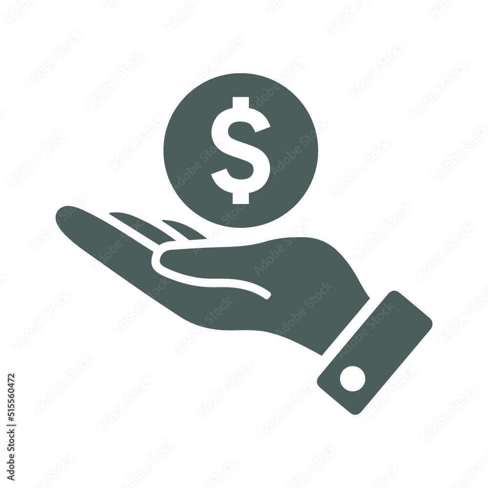 exchange, hand money icon. Gray vector graphics. exchange, hand money icon. Gray vector graphics.