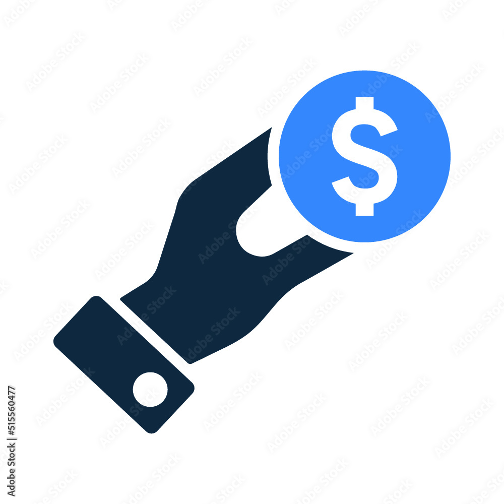 Give dollar, hand money icon. Simple editable vector illustration. Give dollar, hand money icon. Simple editable vector illustration.