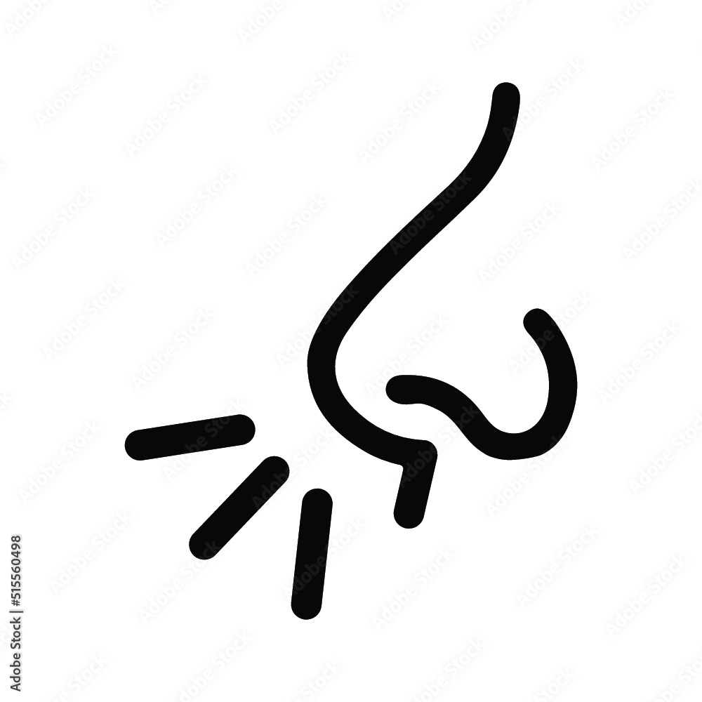 Nose and Smell Icon. Gray vector graphics. Nose and Smell Icon. Gray vector graphics.