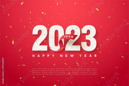 2023 happy new year background with number illustration.