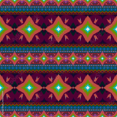 Photo Ikat geometric folklore ornament, Tribal ethnic texture