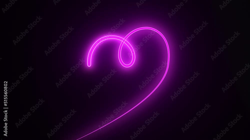 neon heart on dark background. 3D render neon heart on dark background. 3D render