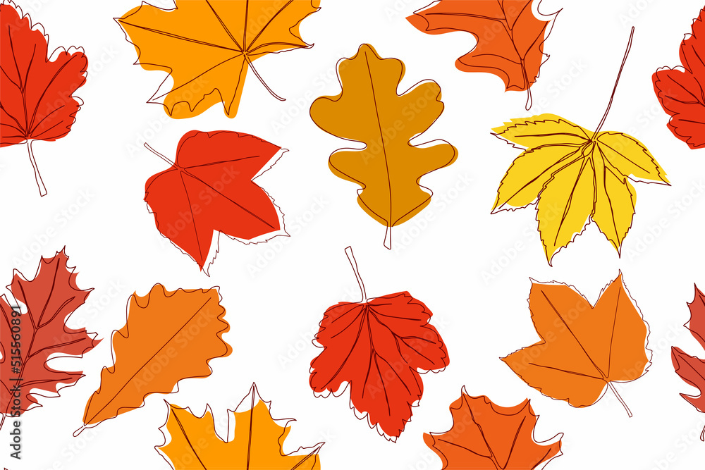 Seamless pattern of autumn leaves.Vector illustration isolated on white background. Seamless pattern of autumn leaves.Vector illustration isolated on white background.