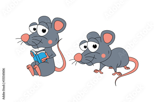 Fototapeta Naklejka Na Ścianę i Meble -  cute mouse animal cartoon graphic