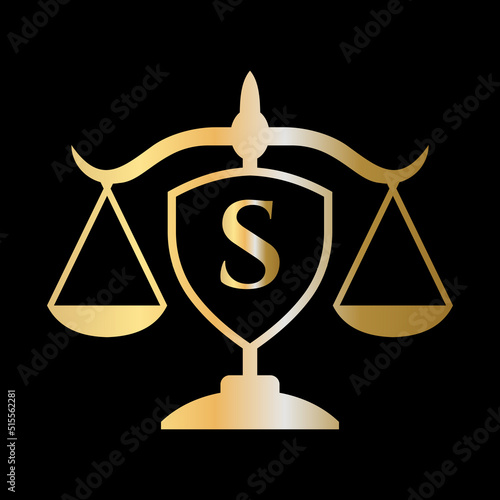 Initial Letter S Law Firm Logo. Legal Logo and Lawyers in Alphabet Letter S Concept