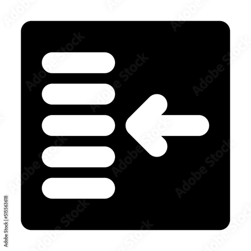 decrease indent icon