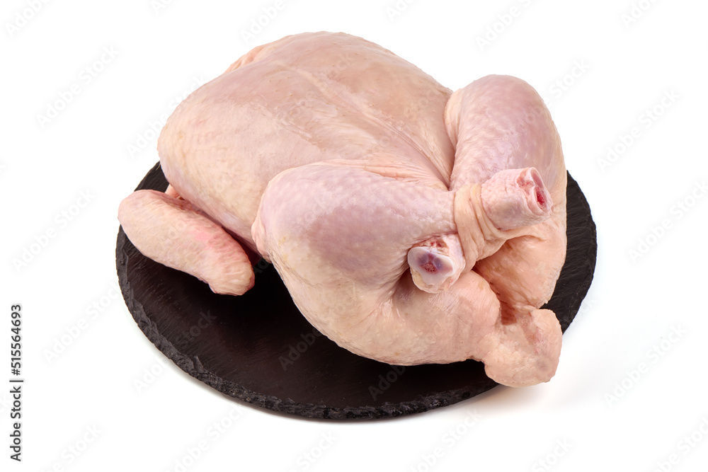 Raw Broilers Raw Broiler chicken, isolated on white background. Stock Photo | Adobe ...