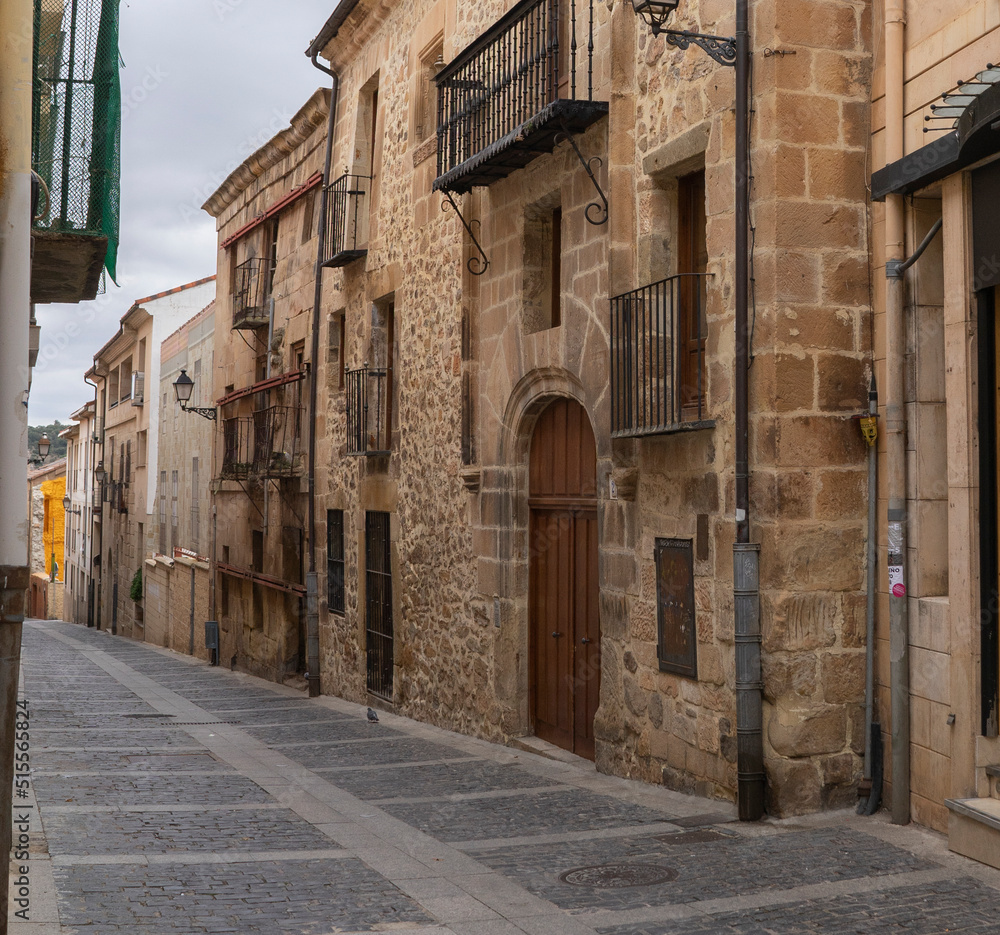 Narrow stone streets in Soria, Spain