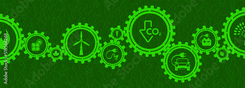 reducing CO2 emissions to stop climate change. green energy background	