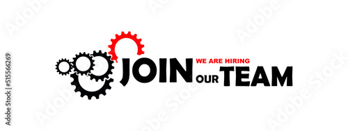 we are hiring sign on white background	