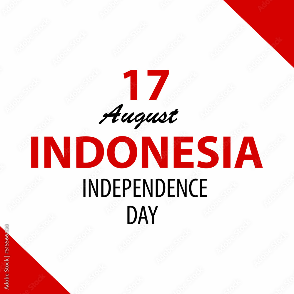 Simple 17 August Indonesia Independence day greetings with white