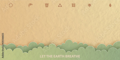Let the earth breathe, Project of saving the planet and energy concept, flat-style vector illustration.