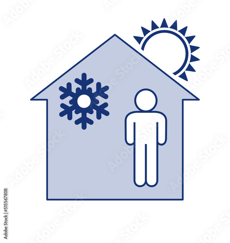 climatisation chaud froid maison vecteur