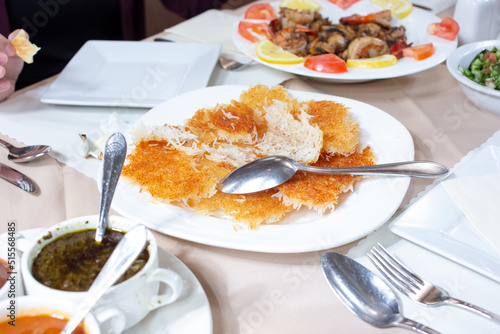 A view of a plate of tadig. photo