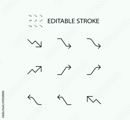 Simple Set of Arrow Related Vector Line Icons. Contains such Icons as Arrow. Editable Stroke. 72x72 Pixel Perfect.