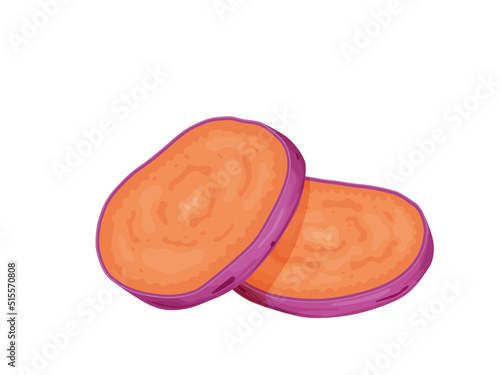 Purple sweet potato. Okinawa yam sweet potato. Healthy food concept.