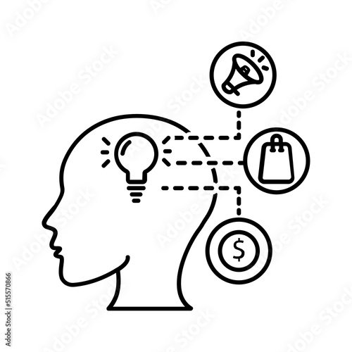 Black line icon for Marketing ideas