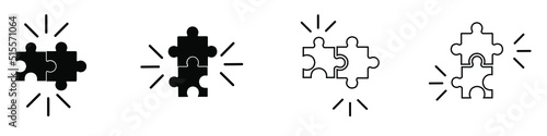 Compatibility vector icon, combination illustration sign. puzzle symbol.