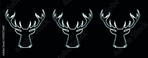 vector of colorful neon deer