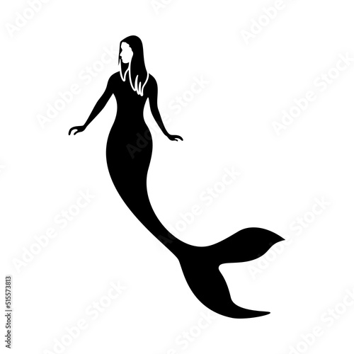 Принти на полотні Black solid icon for Mermaid