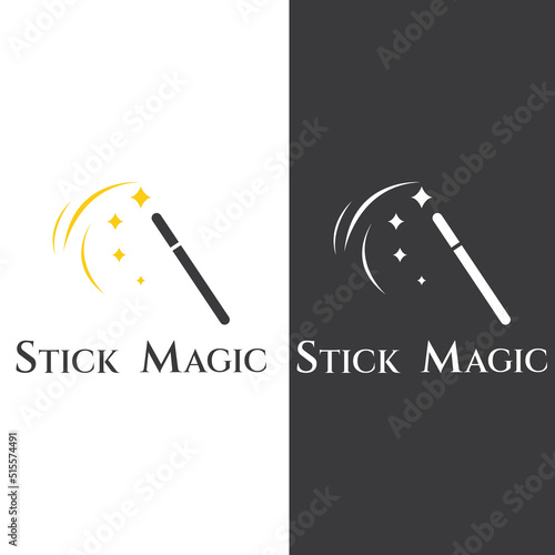 magic wand icon logo vector illustration design template