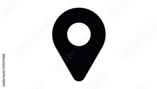 Location pin vector icon. Black geotag illustration GPS, map place tag.