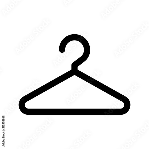 The hanger line icon. Clothes rack symbol. Cloakroom pictogram. Wardrobe sign. Vector graphics