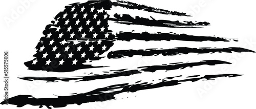 Vector Of The Distressed American Flag	
