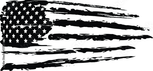 Vector Of The Distressed American Flag	
