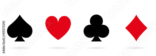 Card Suit Spade Black Silhouette Icon. Casino Game Flat Symbol. Poker Play Suit Set Glyph Pictogram. Gambling Black Jack Club in Las Vegas Symbol. Playing Card. Isolated Vector Illustration