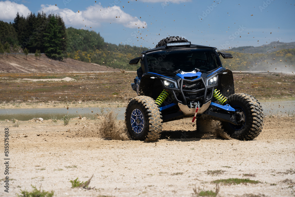 Can-Am Maverick X RS rally buggy in competition on land, in Cabeceiras de  Basto, Portugal Photos | Adobe Stock